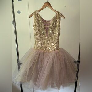 Weissman Ballet Costume, Kids, Teens, Adult, Size MA, Cream,Gold, Pink, Sequined